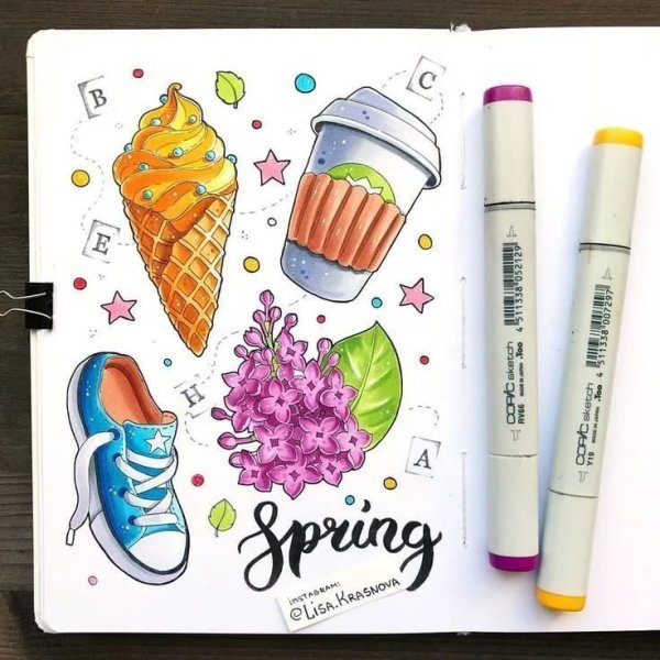 Маленькие рисунки фломастерами