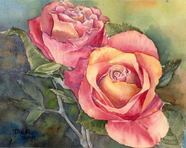 Розочки гуашью