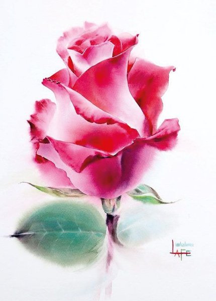 Розы... Художник - акварелист la Fe, Тайланд.