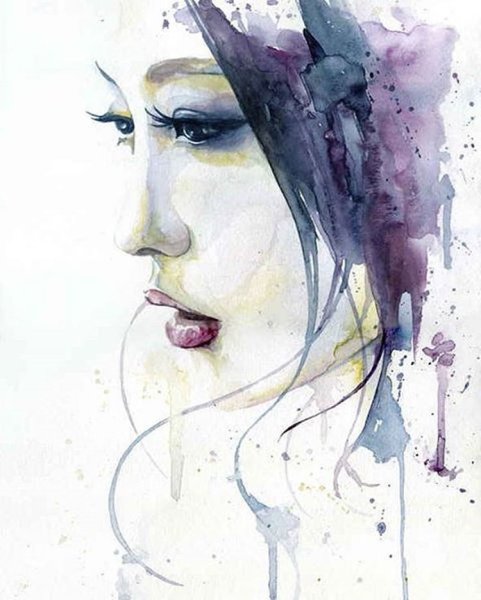 Девушка акварель