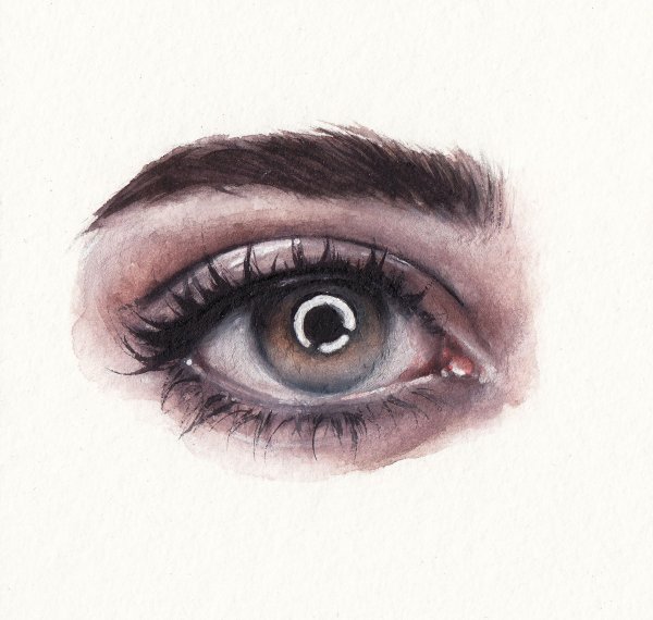 Глаз нарисованный акварелью
