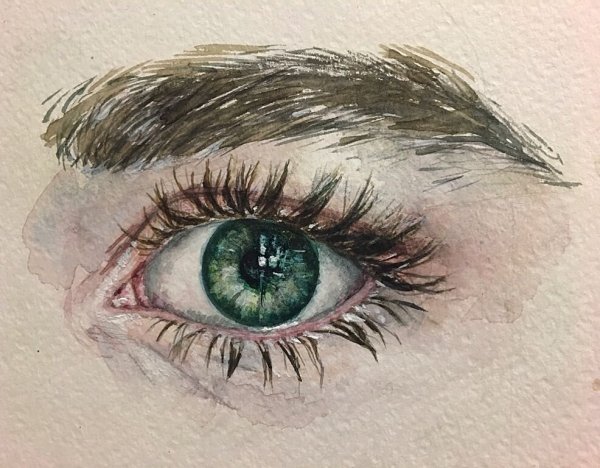 Глаз нарисованный акварелью