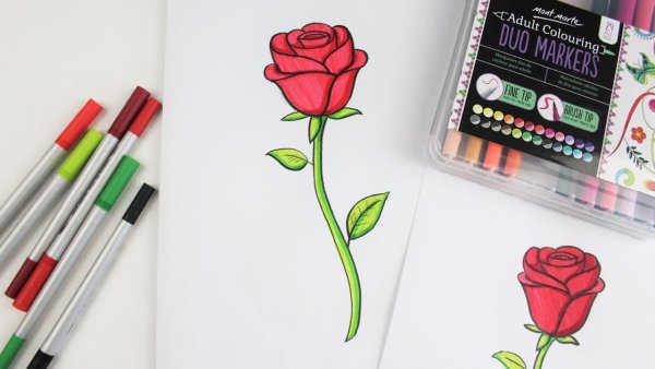 Цветы для рисования фломастерами