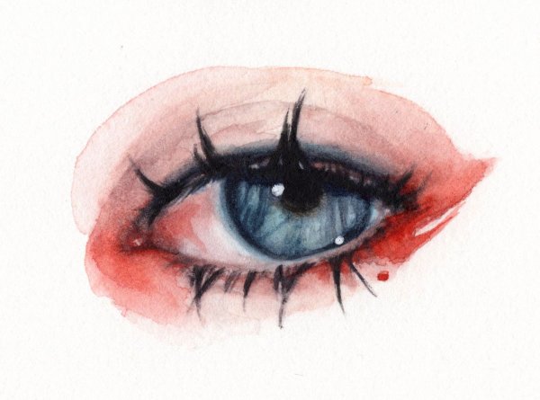 Аниме глаза акварелью