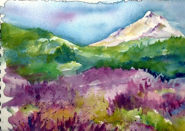 Сванетия горы акварелью