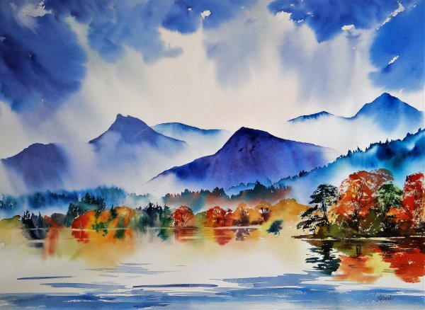 Пейзаж акварелью для новичков