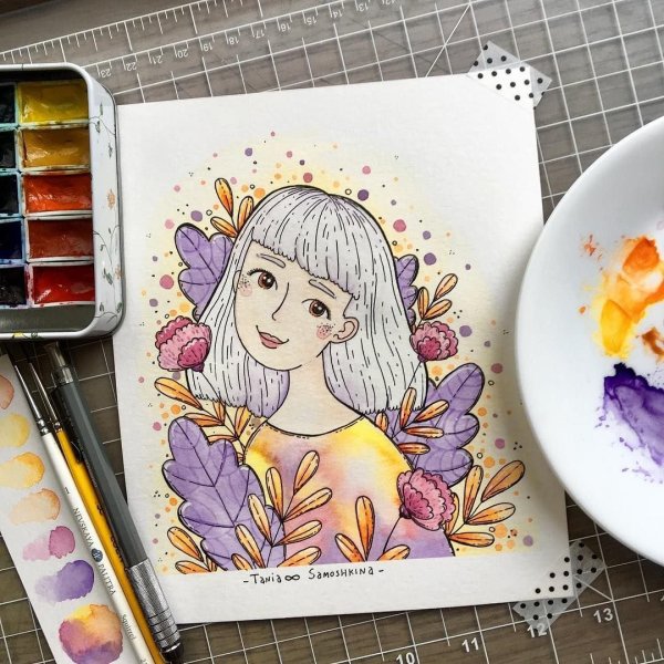 Рисунки акварелью для скетчбука