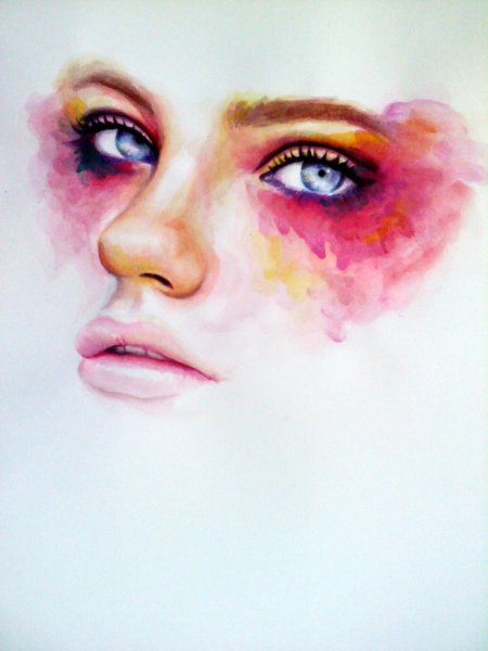 Лицо акварелью