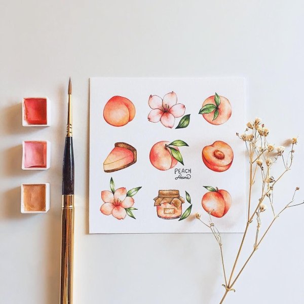 Простые Акварельные скетчи