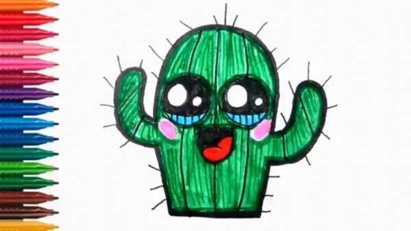 Картинки кактуса для срисовки