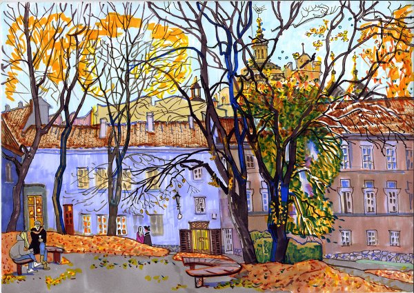 Пейзаж маркерами