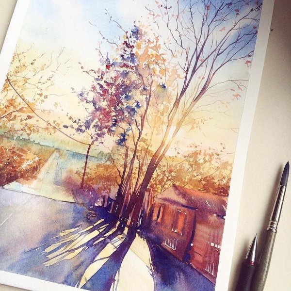 Пейзажи для рисования акварелью