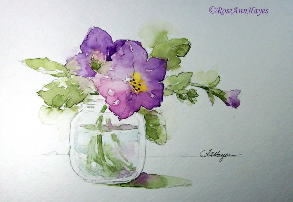 Роза акварель Rose Aquarelle