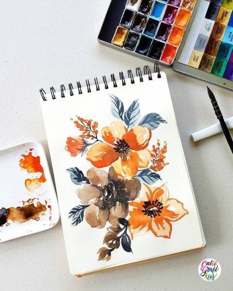 Мини пейзажи акварелью