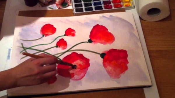 Рисование акварелью в скетчбуке