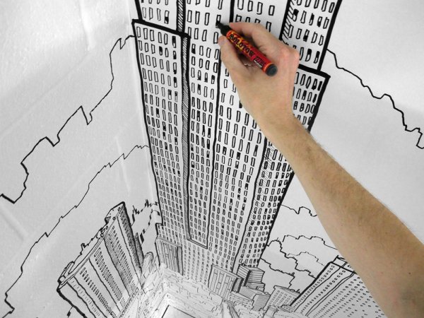 Роспись стен маркером