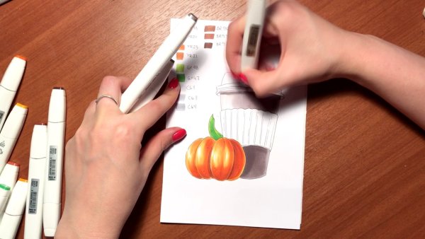 Кекс маркерами для скетчинга для начинающих