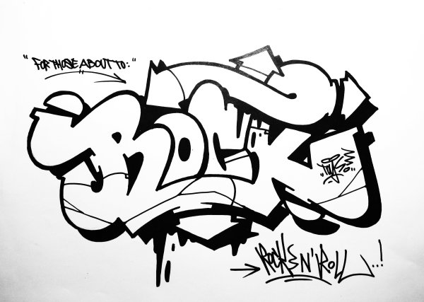 Граффити на бумаге маркером