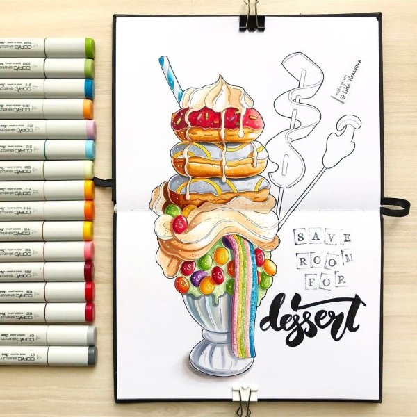 Рисование скетчей маркерами