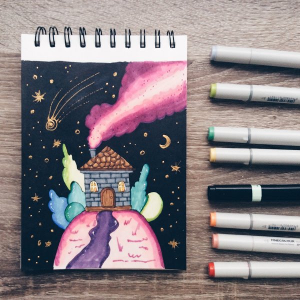 Рисунки для скетчбука маркерами