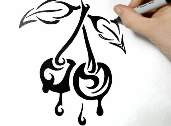 Красивые узоры чёрным фломастером