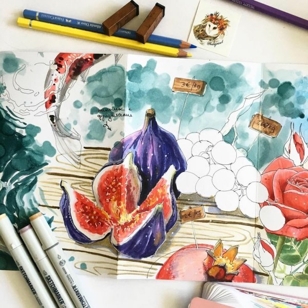 Скетчи маркерами