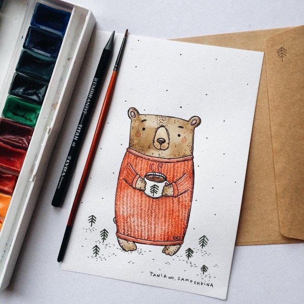 Рисунки Копик маркерами Lighane звери