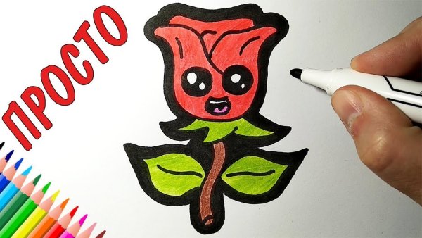 Розочка фломастером