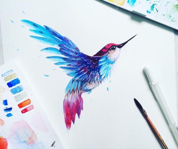 Рисунки красками сложные