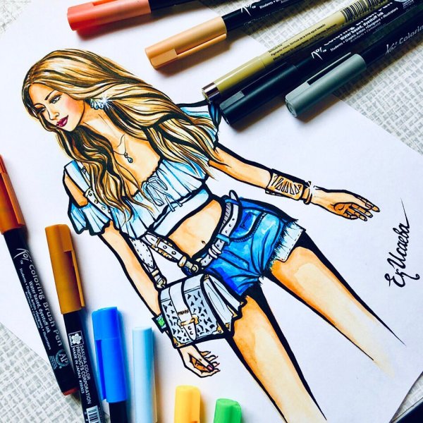 Крутые скетчи маркерами