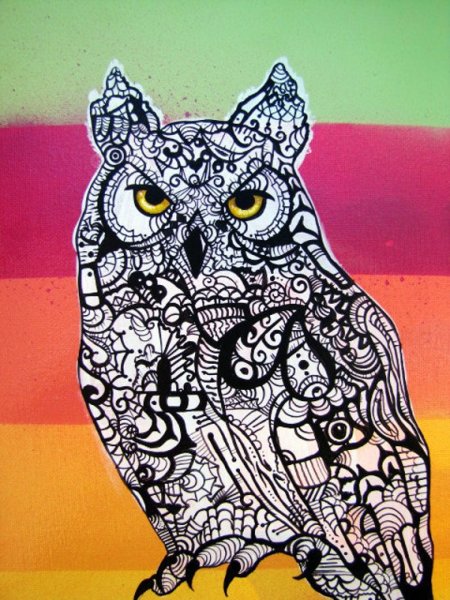 Рисование фломастерами Сова
