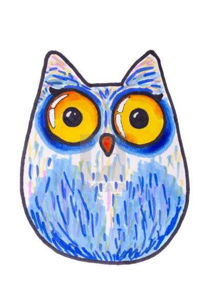 Сова рисунок фломастером