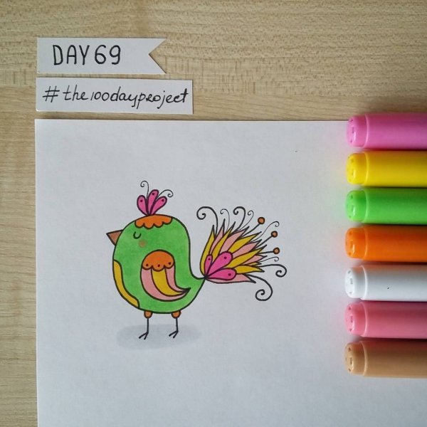 Рисунки птиц фломастерами