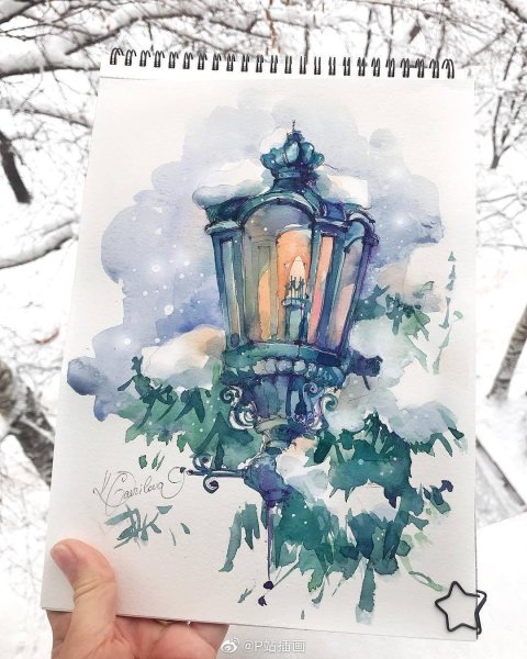 Новогодний скетчинг