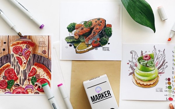 Рисунки маркерами