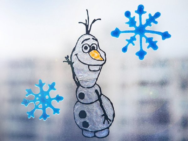 Узоры на окна красками