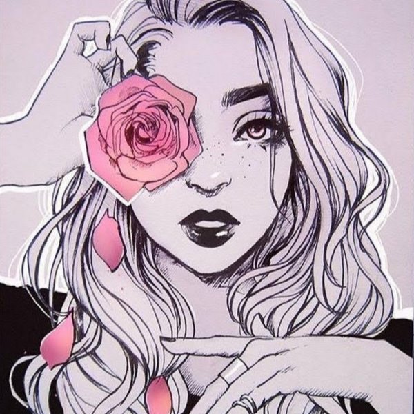 Рисунки девушек маркерами