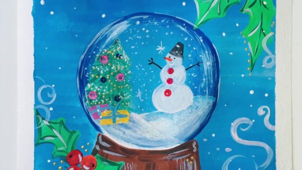 Новый год гуашью