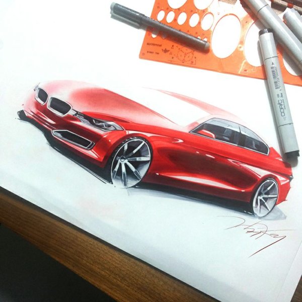 Скетчи автомобилей маркерами