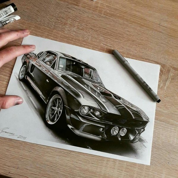 Скетчи маркерами авто