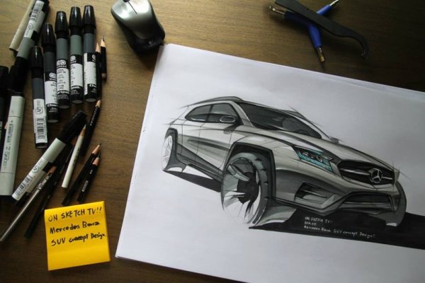 Скетчи маркерами авто