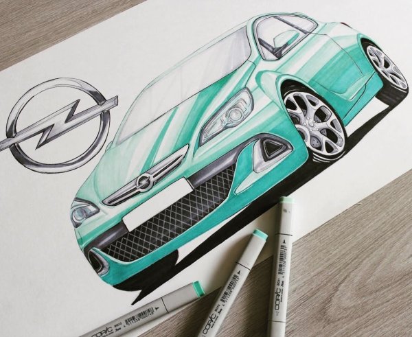 Машина скетч маркерами