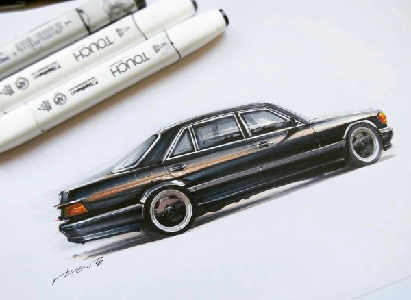 Скетчи маркерами авто