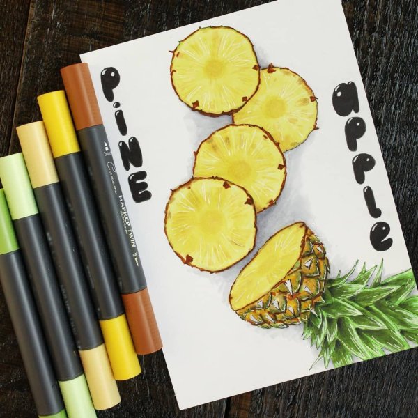 Рисунки маркерами для скетчинга бургер