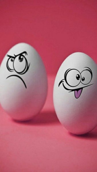 Забавные рожицы на яйцах