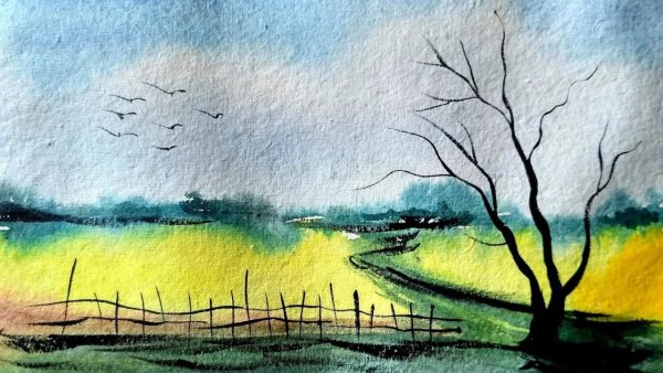 Весенние пейзажи акварелью легкие