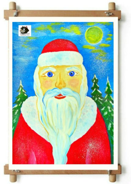 Дед Мороз красками