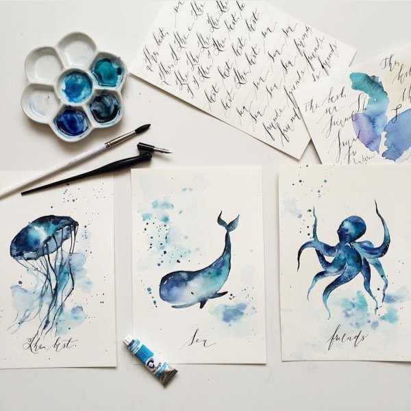 Рисунки красками простые легкие