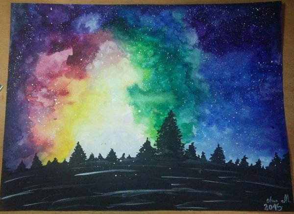 Планеты гуашью