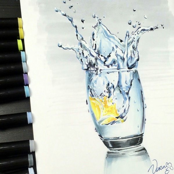 Легкие рисунки черным фломастером